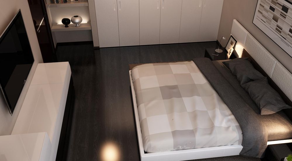 Дизайн четырехкомнатной квартиры:спальная