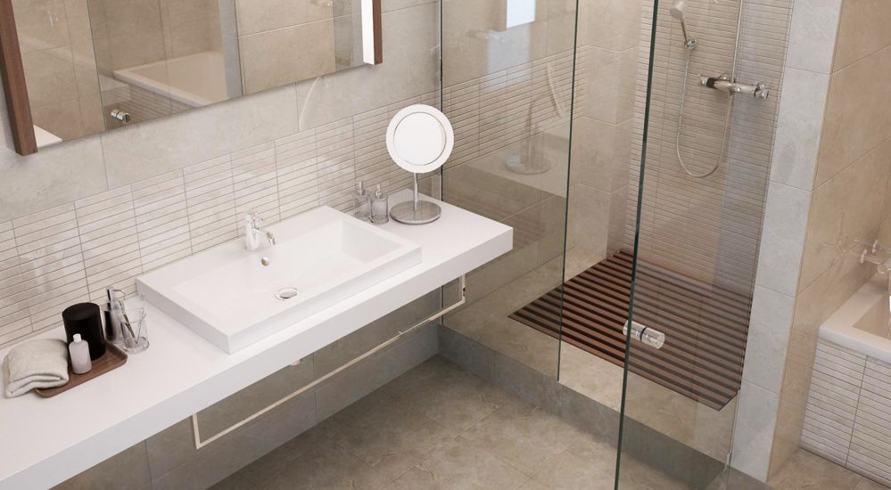 Дизайн интерьера ванной с деревянными деталями