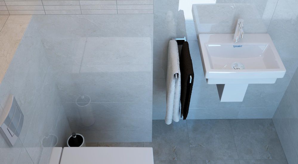 Дизайн ванной - светлая плитка